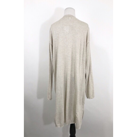 J JILL L CARDIGAN SWEATER DRESS Beige LONG WOOL BLEND $99 - Picture 2 of 8